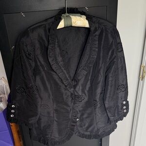 Agora Black Textured Women's Blazer